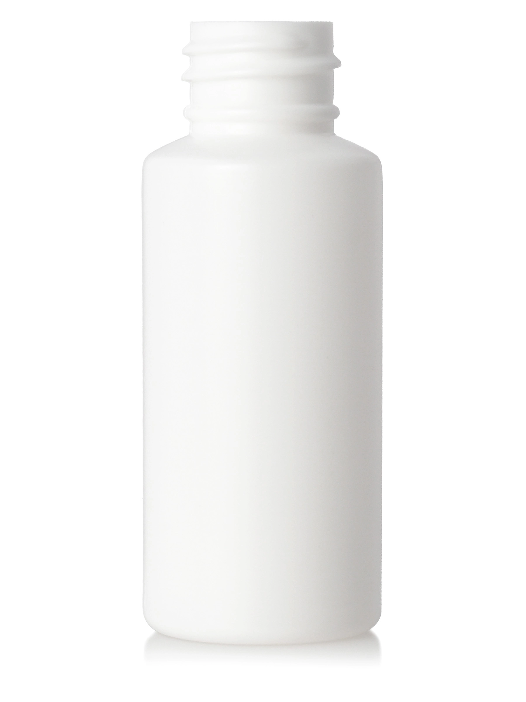 1 oz White HDPE Plastic Cylinder Round Bottle – B585WH