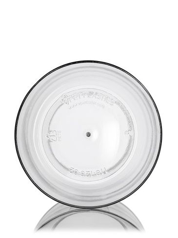 120 oz clear PET plastic wide-mouth container with indented label panel and 110-400 neck finish