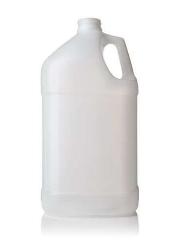 1 gallon natural-colored HDPE plastic square bottle with 38-400 neck finish in UN standard box