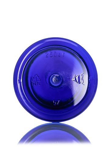 250 cc cobalt blue PET plastic pill packer bottle with 45-400 neck finish