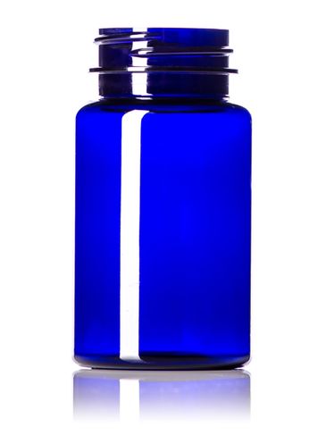 100 cc cobalt blue PET plastic pill packer bottle with 38-400 neck finish