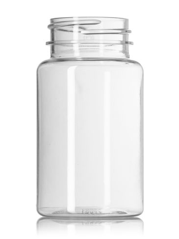 100 cc clear PET plastic pill packer bottle with 38-400 neck finish