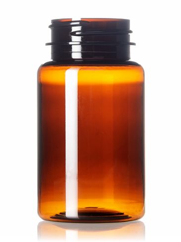 100 cc light amber PET plastic pill packer bottle with 38-400 neck finish