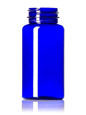 150 cc cobalt blue PET plastic pill packer bottle with 38-400 neck finish