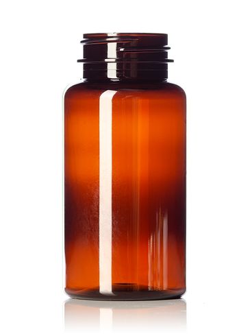 150 cc amber PET plastic pill packer bottle with 38-400 neck finish