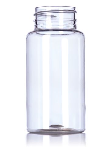 150 cc clear PET plastic pill packer bottle with 38-400 neck finish