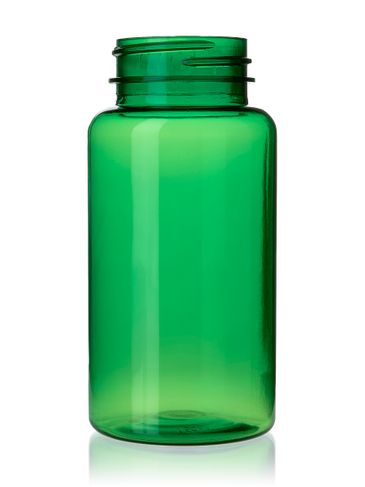 150 cc  custom green PET plastic pill packer bottle with 38-400 neck finish