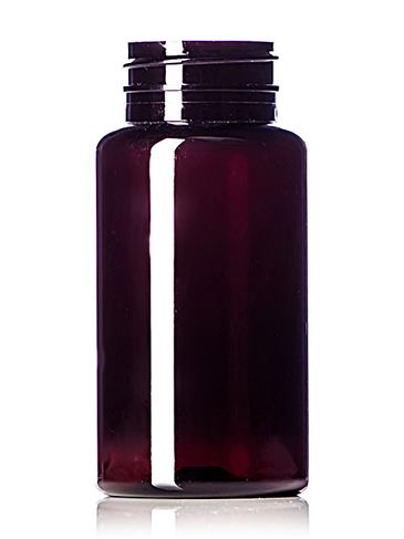 150 cc dark amber PET plastic pill packer bottle with 38-400 neck finish