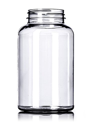 500 cc clear PET plastic pill packer bottle with 53-400 neck finish