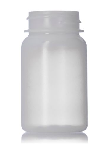 50 cc natural-colored HDPE plastic pill packer bottle with 33-400 neck finish