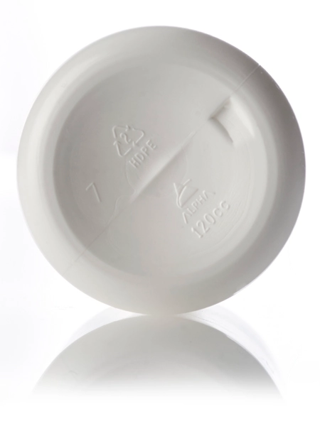 120 cc White HDPE Plastic Pill Packer Bottle – B712WH