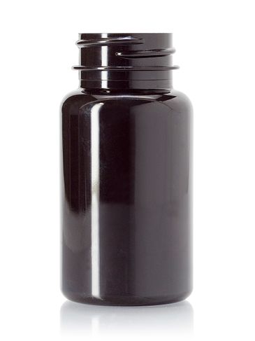 75 cc dark amber PET plastic pill packer bottle with 33-400 neck finish