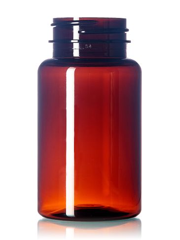 120 cc light amber PET plastic pill packer bottle with 38-400 neck finish