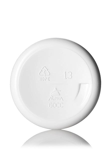 60 cc White HDPE Plastic Pill Packer Bottle – B733WH