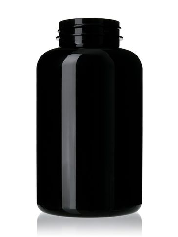 400 cc dark amber PET plastic pill packer bottle with 45-400 neck finish