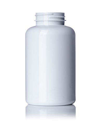 400 cc white PET plastic pill packer bottle with 45-400 neck finish