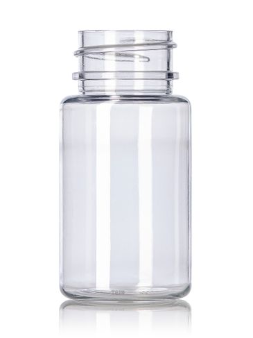 40 cc clear PET plastic pill packer bottle with 28-400 neck finish