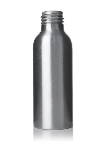 100 mL silver aluminum bullet round bottle with 24-410 neck finish