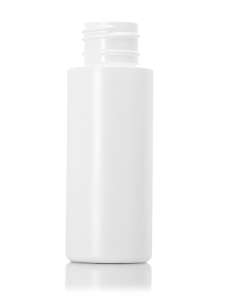 2 oz White HDPE Plastic Cylinder Round Bottle – B774WH