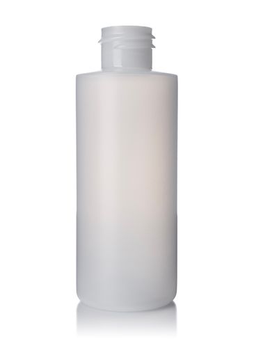 2 oz natural-colored HDPE plastic cylinder round bottle with 20-410 neck finish