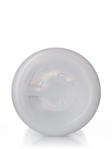 2 oz natural-colored HDPE plastic cylinder round bottle with 20-410 neck finish