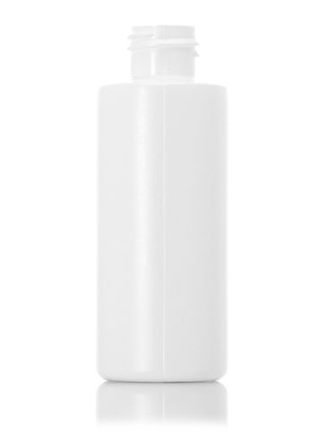 2 oz white HDPE plastic cylinder round bottle with 20-410 neck finish