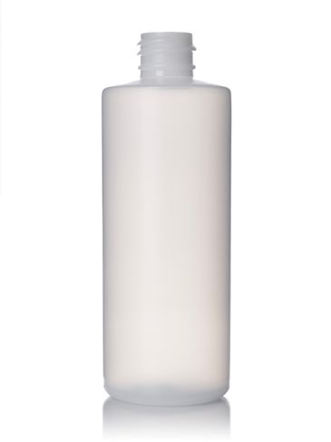 4 oz natural-colored HDPE plastic cylinder round bottle with 20-410 neck finish