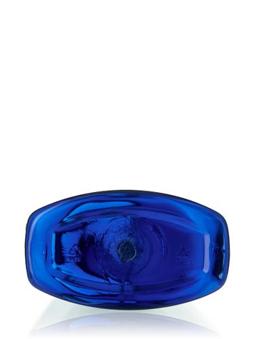 188 mL (6 oz) cobalt blue PET plastic drug oblong bottle with 24-410 neck finish