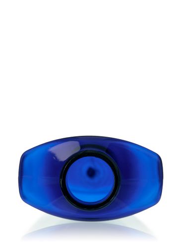 188 mL (6 oz) cobalt blue PET plastic drug oblong bottle with 24-410 neck finish