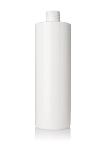 12 oz white PET plastic cylinder round bottle with 24-410 neck finish