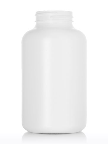 400 cc white HDPE plastic pill packer bottle with 45-400 neck finish