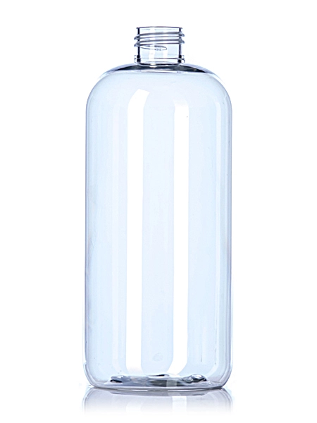16 oz Clear PET Plastic Boston Round Bottle – B804