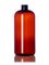 16 oz amber PET plastic boston round bottle with 24-410 neck finish