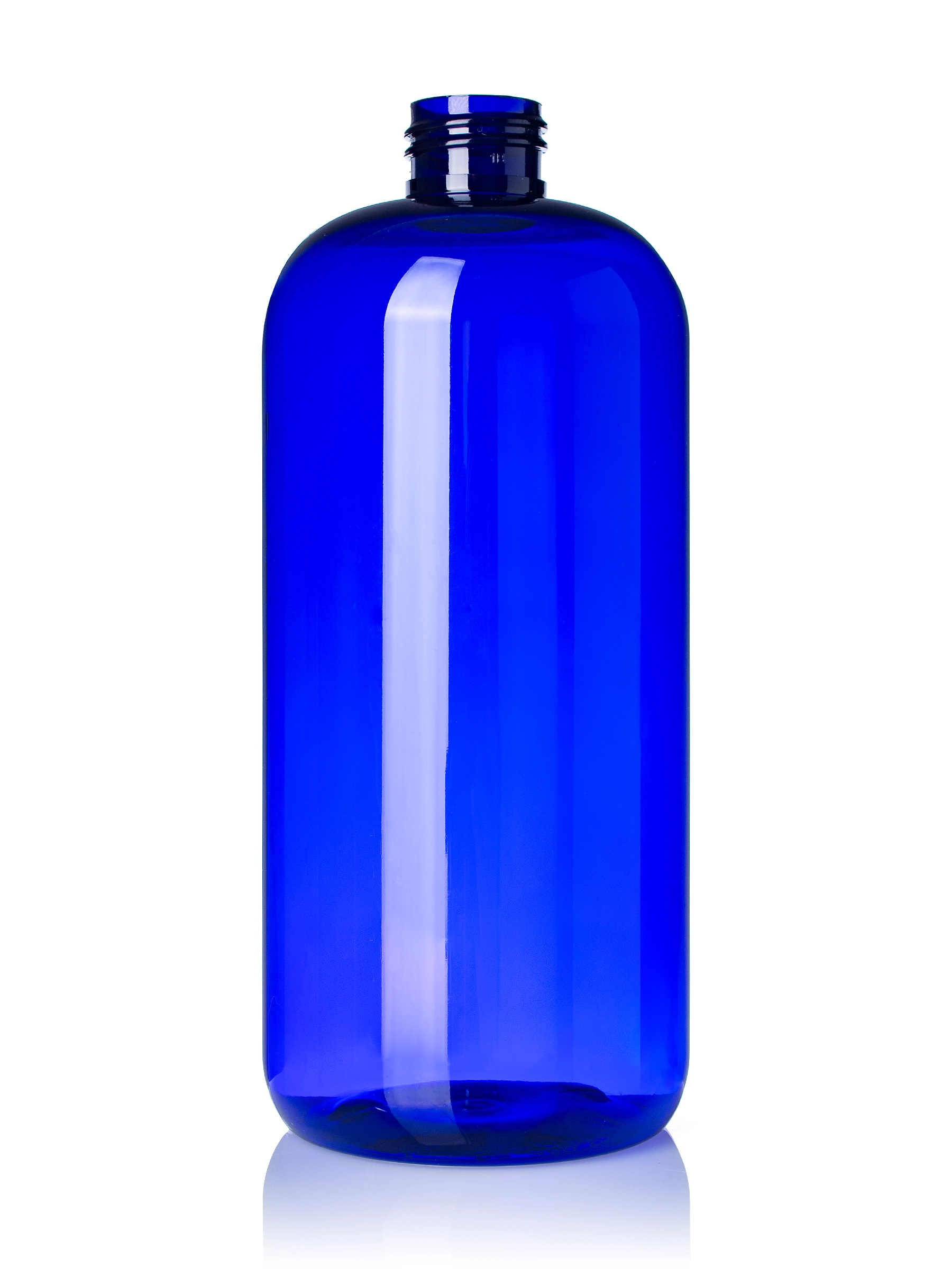 16 oz Cobalt Blue PET Plastic Boston Round Bottle – B804BL