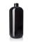 16 oz dark amber PET plastic boston round bottle with 24-410 neck finish