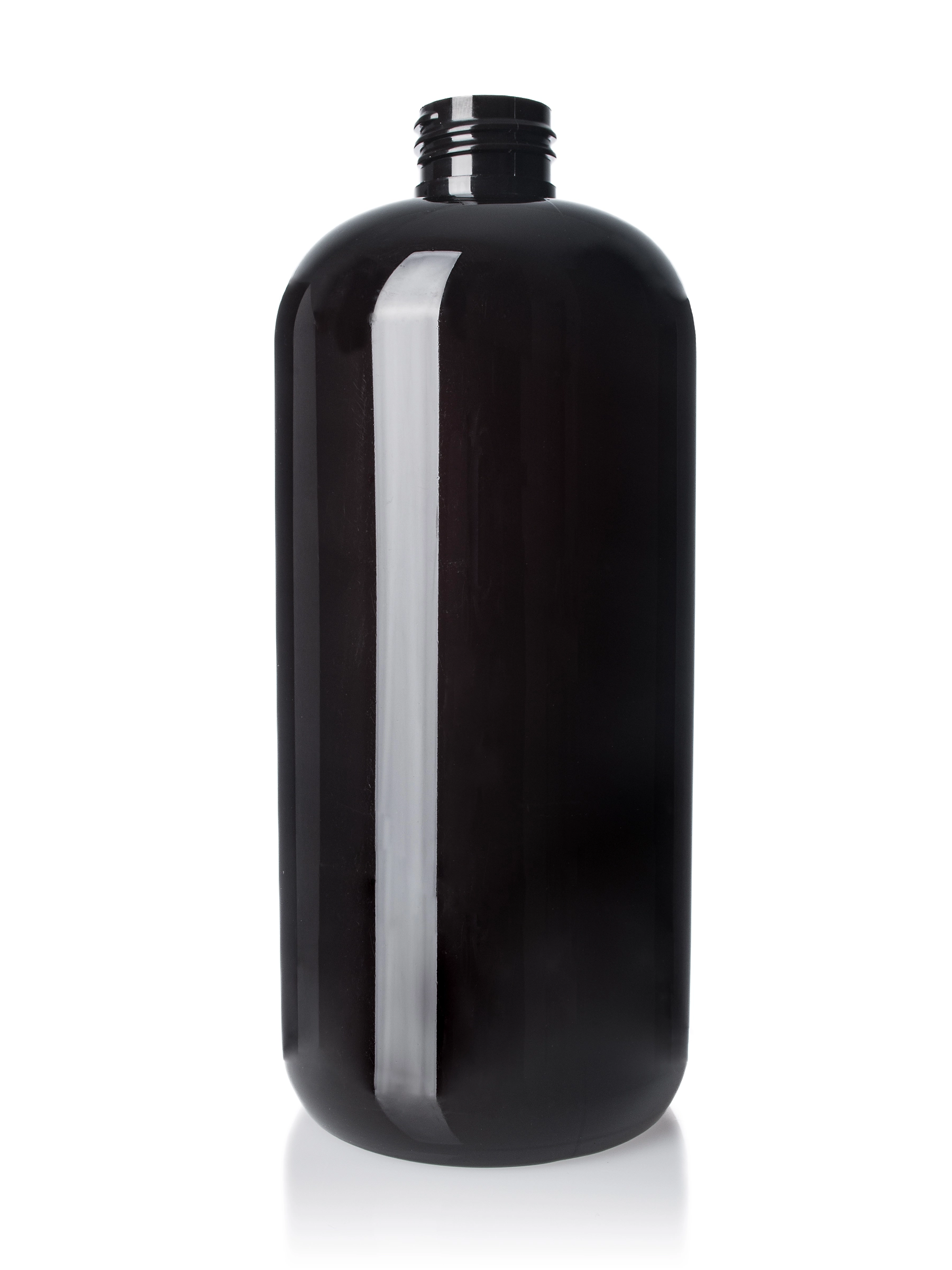 16 oz Dark Amber PET Plastic Boston Round Bottle – B804DA