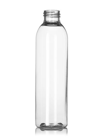 6 oz clear PET plastic cosmo round bottle with 24-410 neck finish
