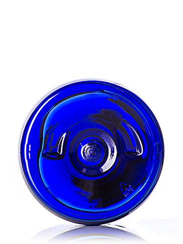 4 oz cobalt blue PET plastic boston round bottle with 24-400 neck finish