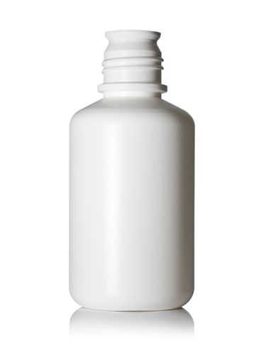 16 oz white HDPE plastic boston round buttress bottle with 38-430 neck finish