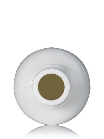 16 oz white HDPE plastic boston round buttress bottle with 38-430 neck finish