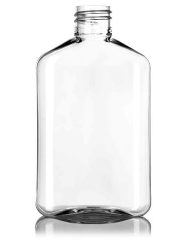 350 mL clear PET plastic metric oblong bottle with 28-410 neck finish