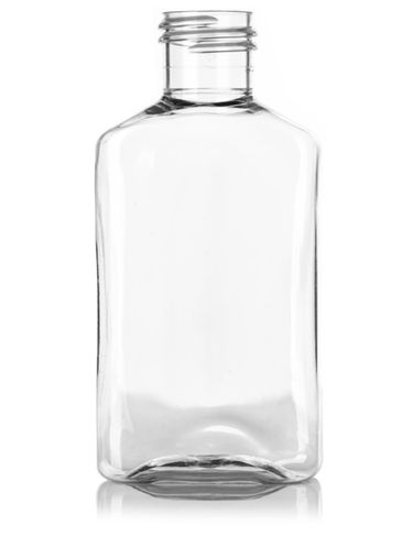 100 mL clear PET plastic metric oblong bottle with 24-410 neck finish