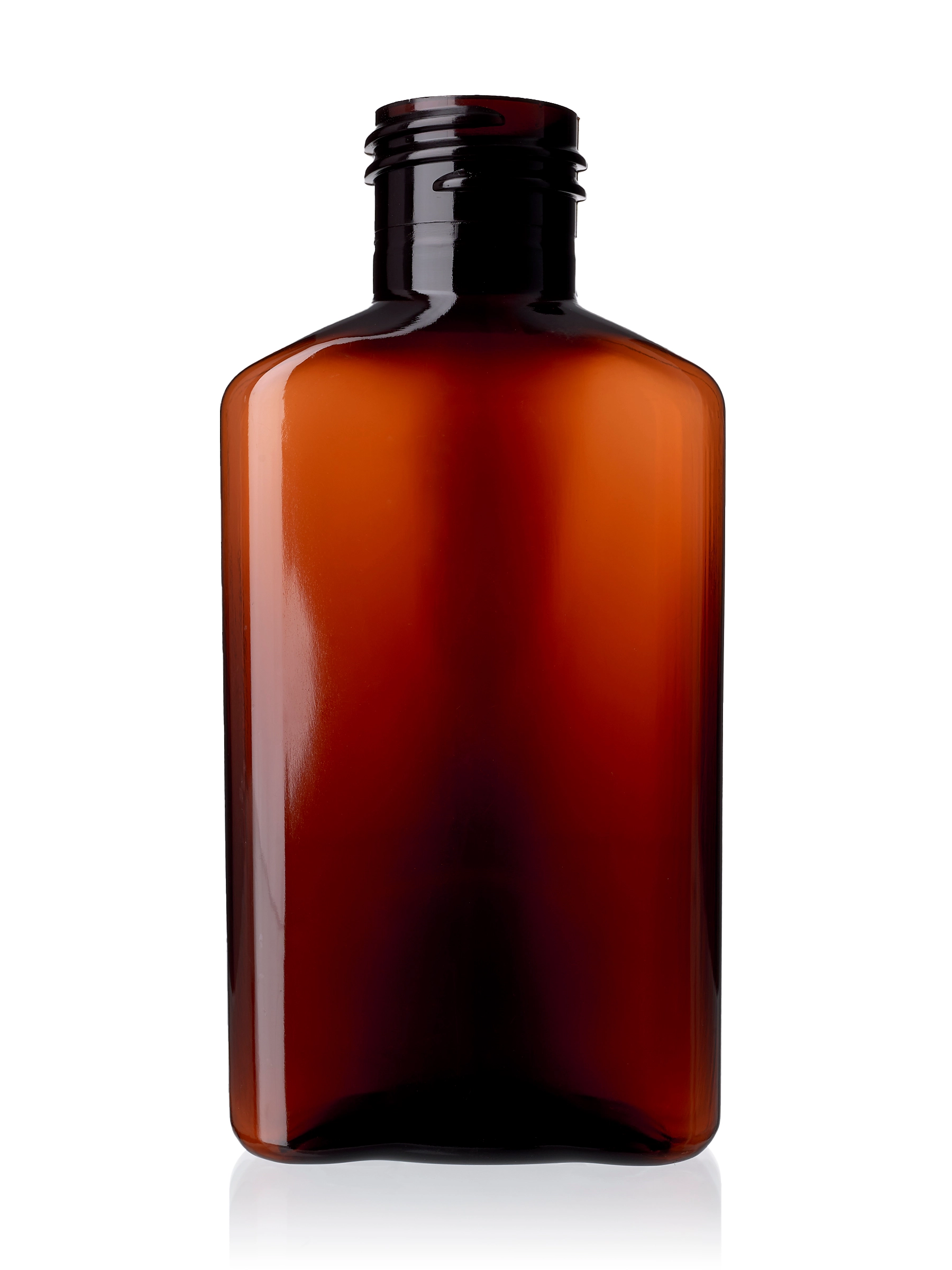 100 ml Amber PET Plastic Metric Oblong Bottle – B882AM