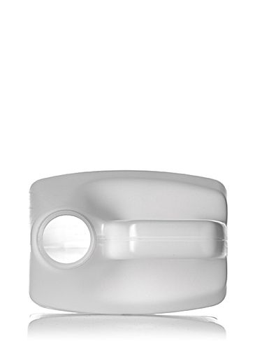64 oz natural-colored HDPE plastic f-style container with 38-400 neck finish