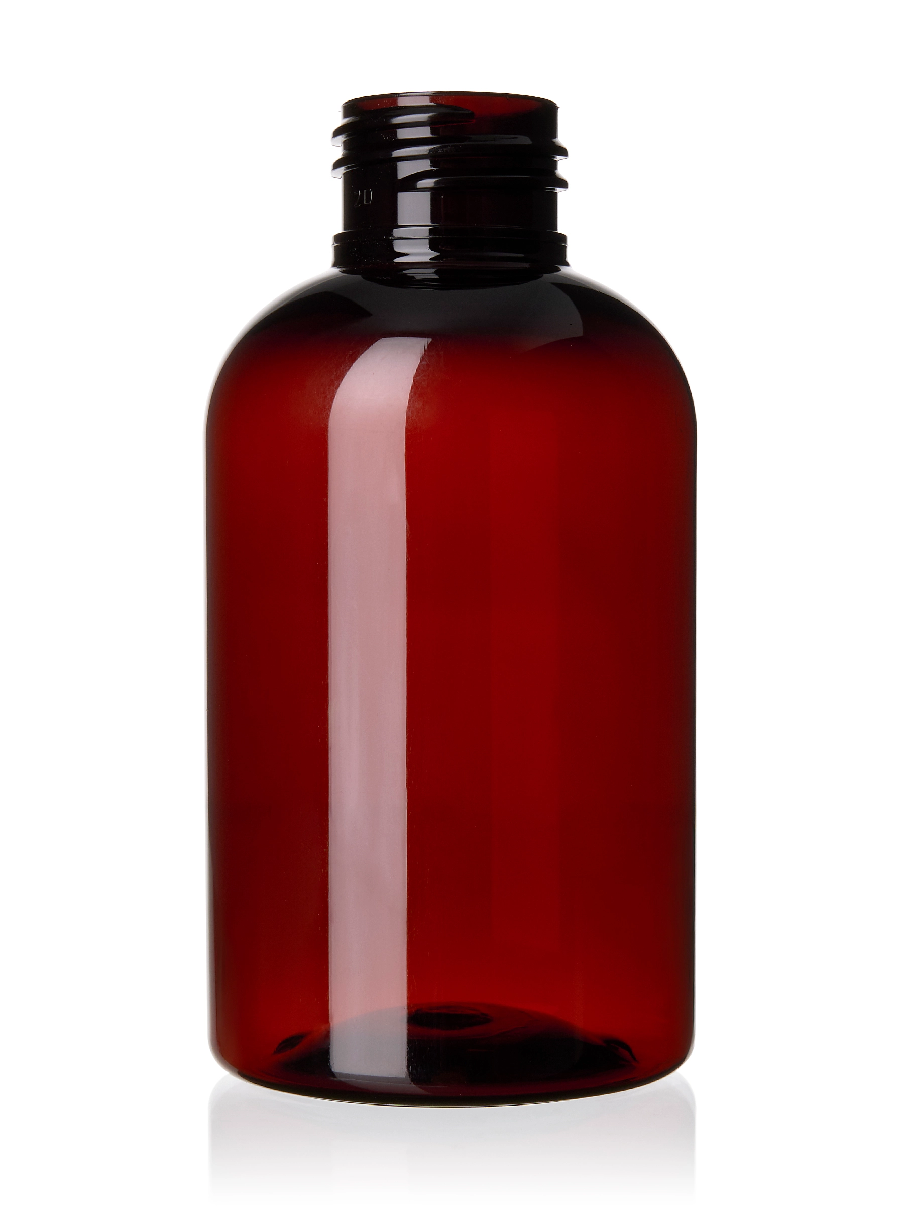 4 oz Amber PET Plastic Squat Boston Round Bottle – b903am