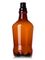 32 oz amber PET plastic growler bottle with 28mm PCO neck finish