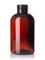 4 oz amber PET plastic squat boston round bottle with 24-410 neck finish