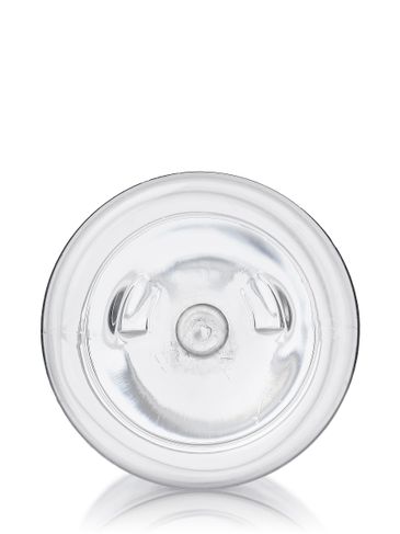 4 oz clear PET plastic squat boston round bottle with 20-410 neck finish