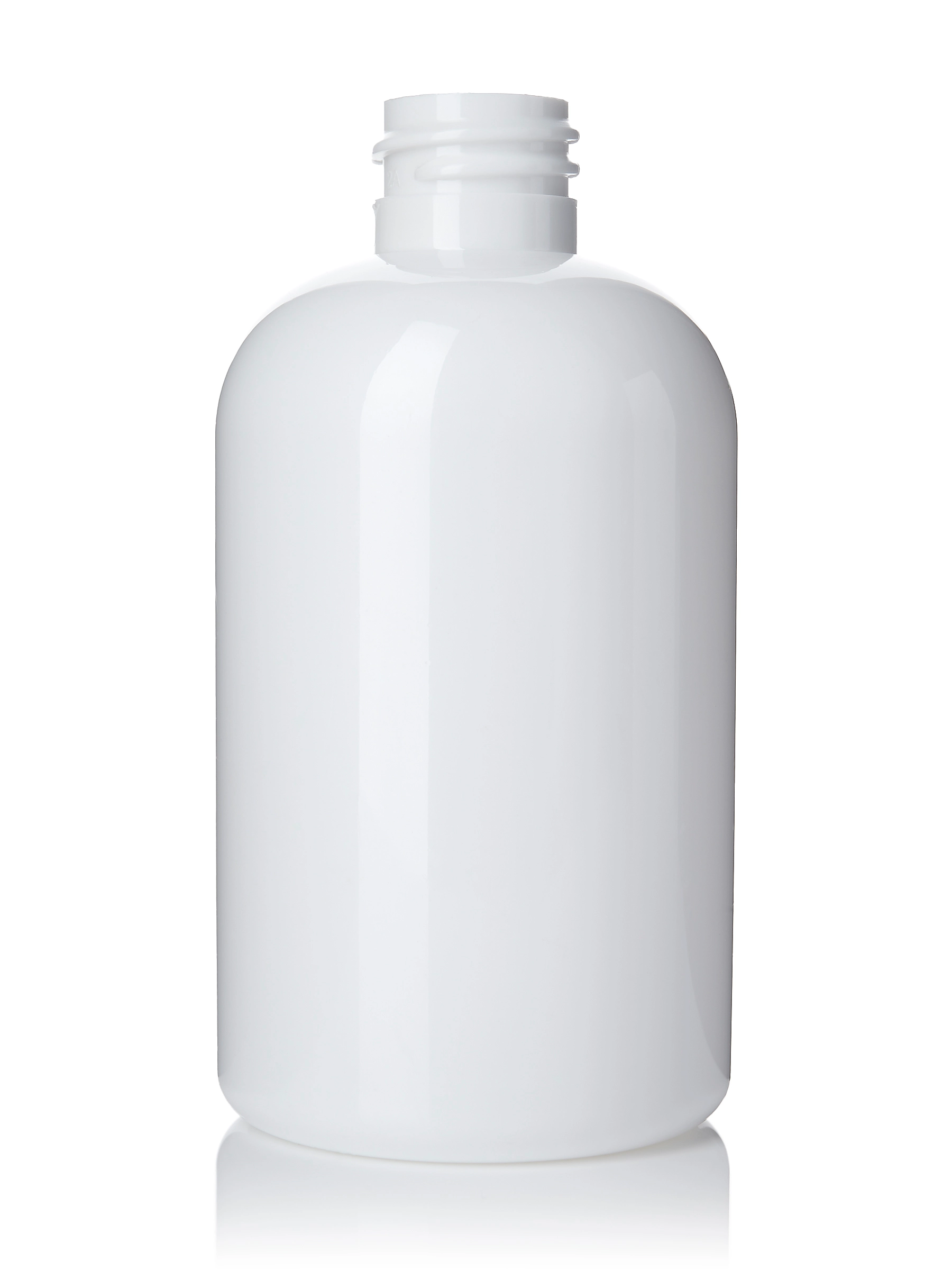 4 oz White PET Plastic Squat Boston Round Bottle – B945WH