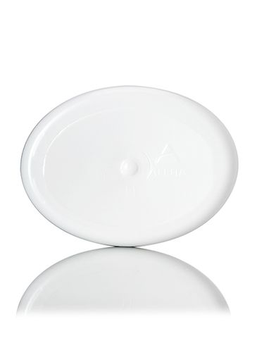 16 oz white PET plastic capri oval bottle with 28-410 neck finish